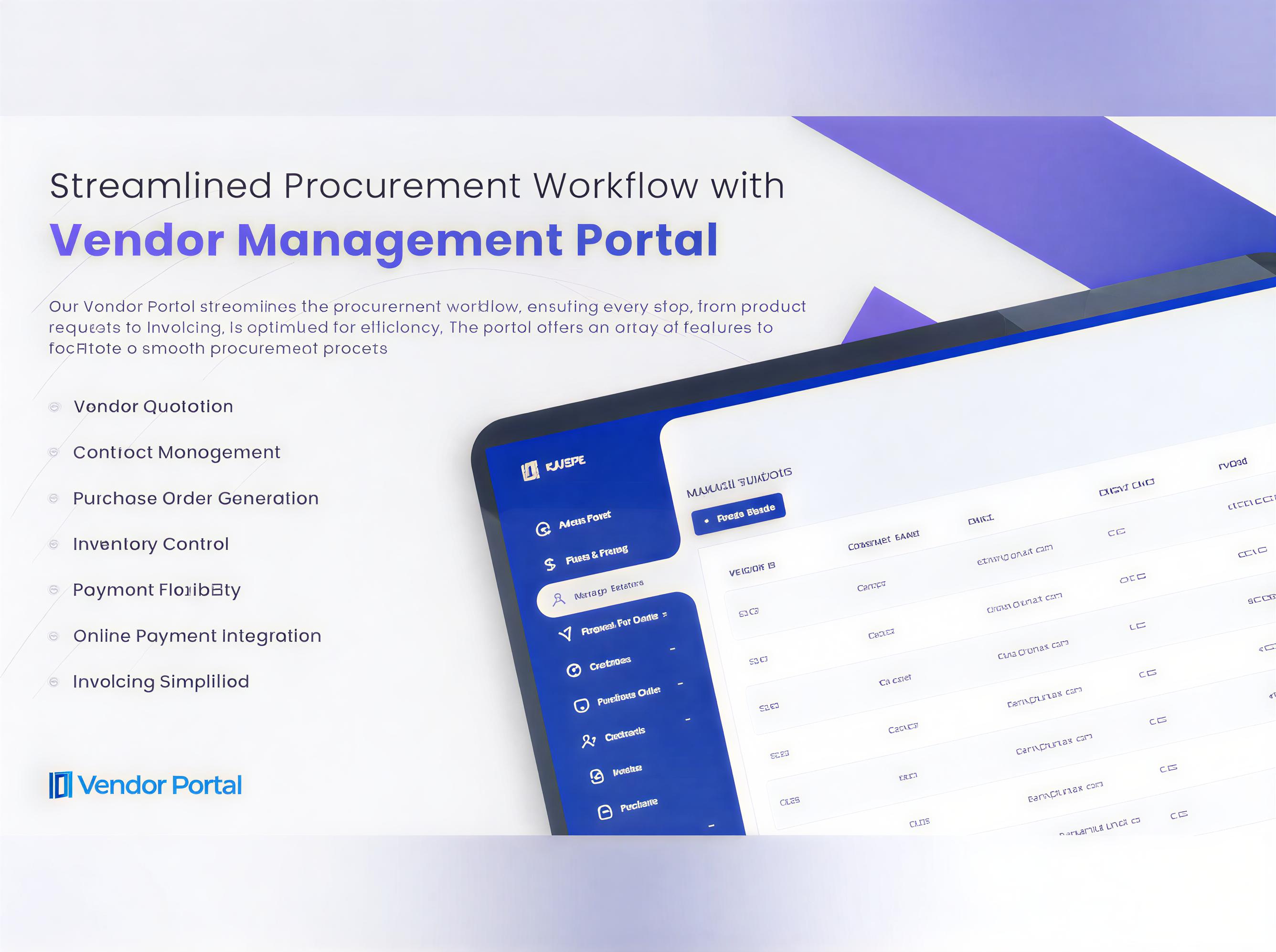 Vendor portal dashboard illustration